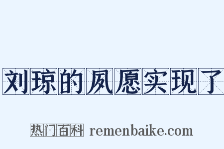 刘琼的夙愿实现了是什么意思的图片
